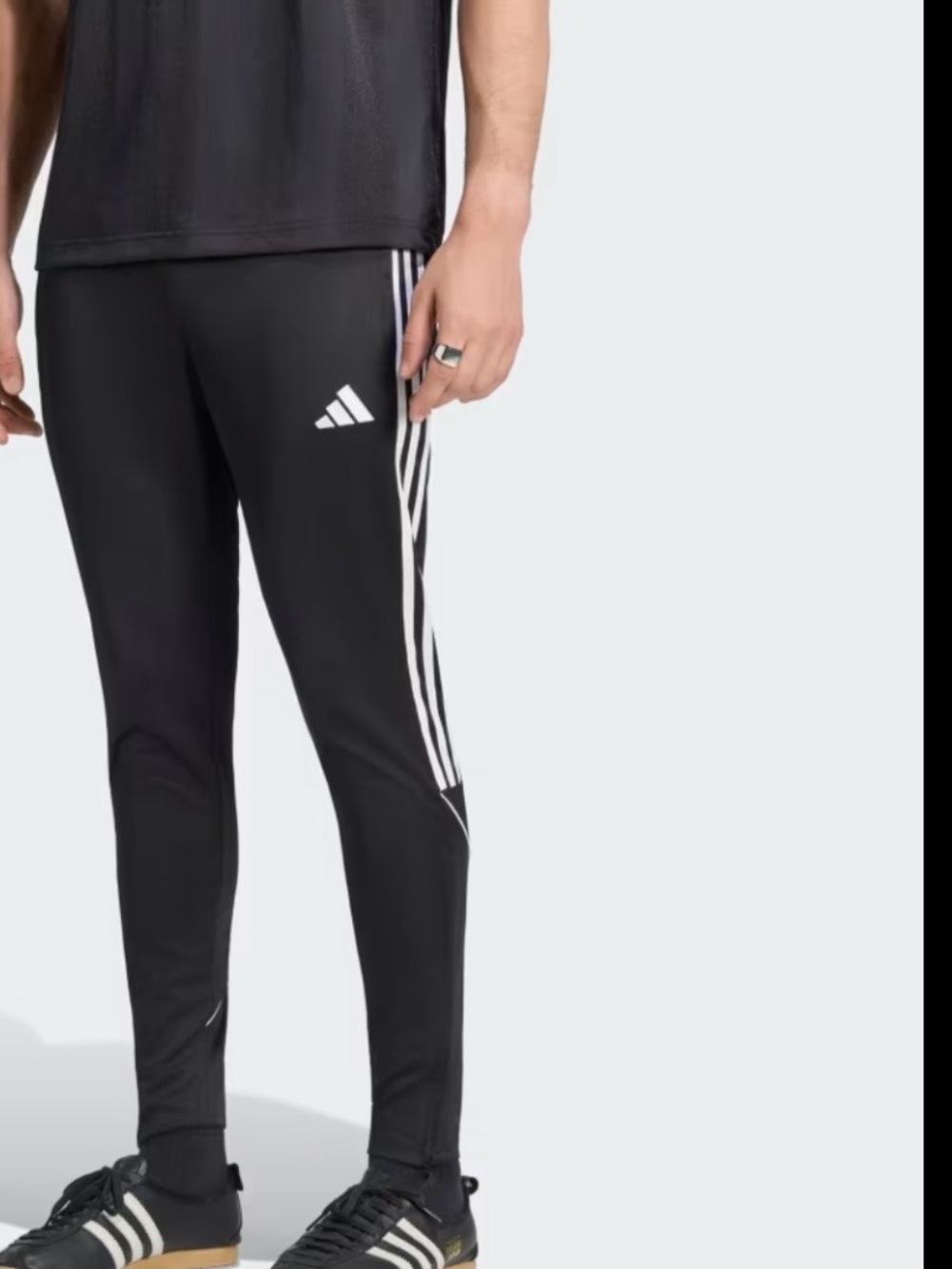 adidas men’s Black Joggers with White 3-Stripes size L